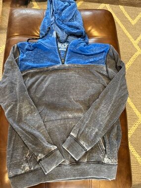 Buckle Two-Tone Blue and Gray Pullover Hoodie